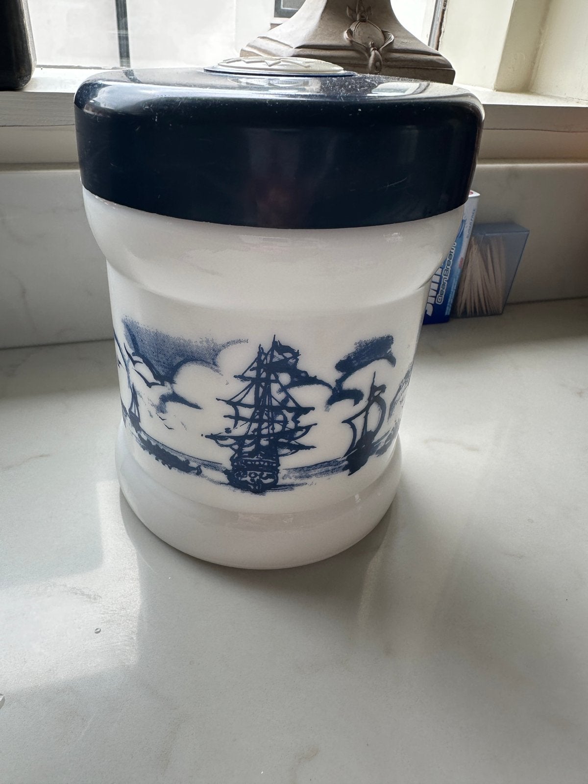 Opbergpot Willem II, Ophalen of Verzenden, Gebruikt, Glas, Pot, Bus of Blik