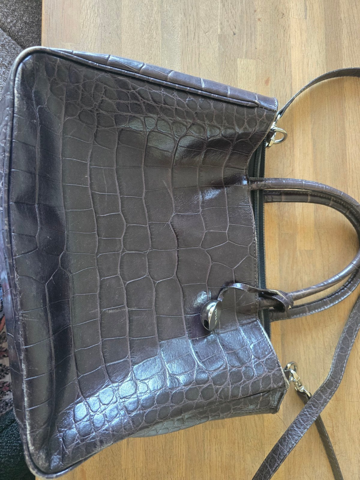 Furla Handtas Bruin Krokodillenleer Look, Ophalen
