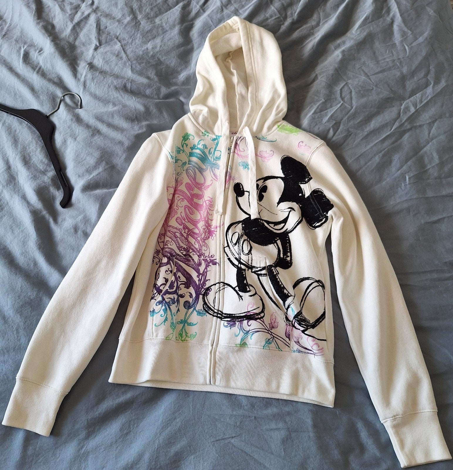Disney Mickey Mouse hoodie maat L, Disney, Wit, Maat 42/44 (L), Ophalen of Verzenden