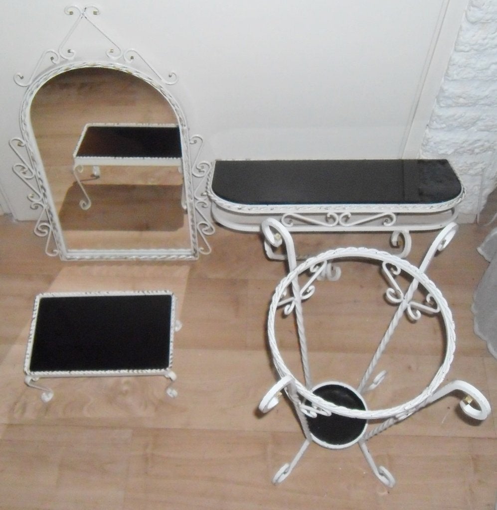Vintage halset, zeldzaam,orig.zwart glas,smeedijzer,izgst!, Ophalen of Verzenden