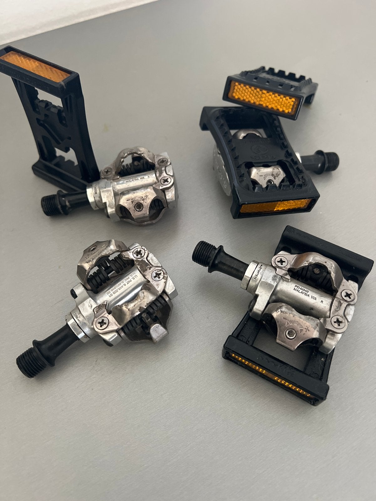 4x Shimano SPD PD-M324 combi pedalen (los overzetstuk), Crankstel of Pedalen, Gebruikt, Ophalen of Verzenden, Aluminium