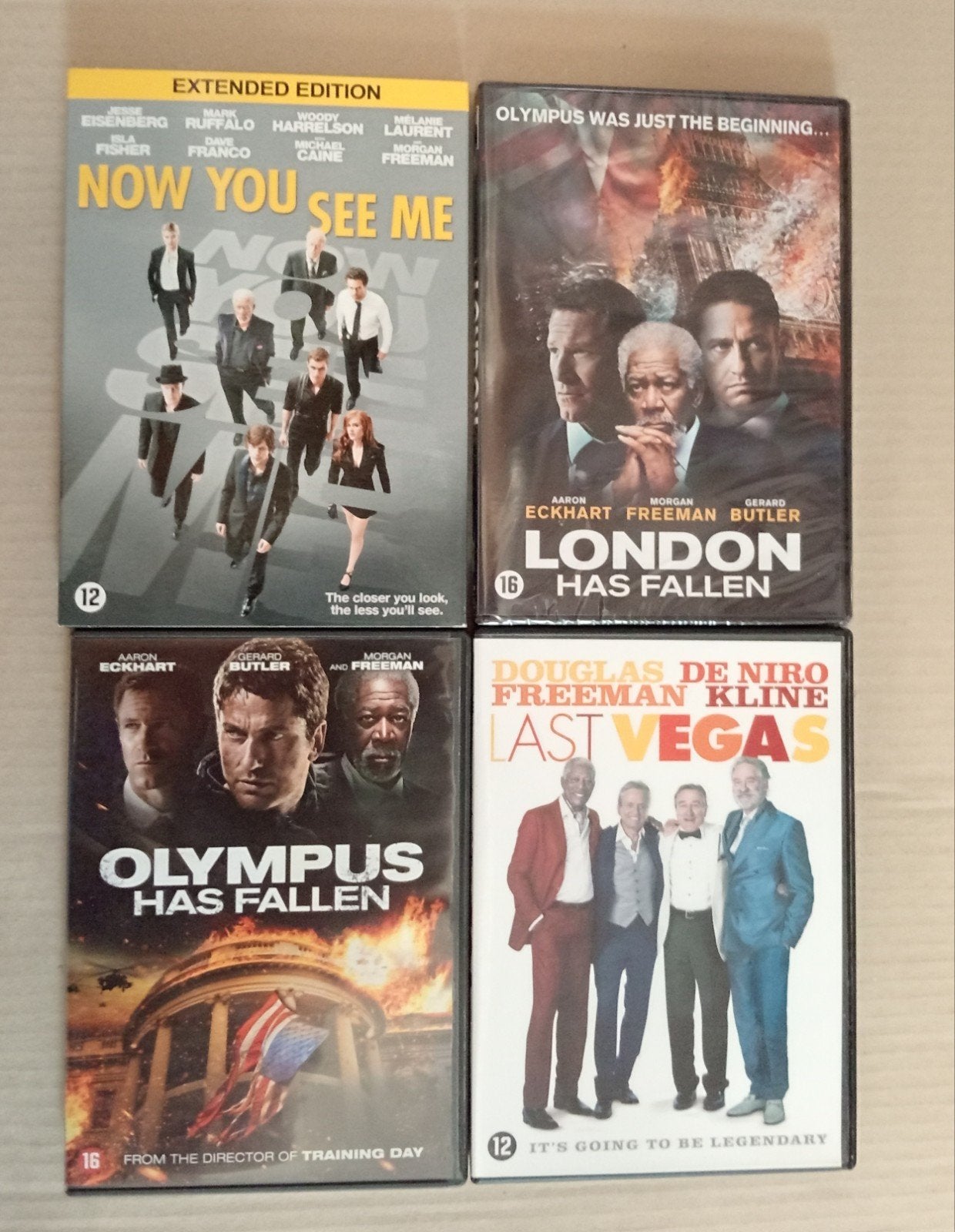 Blok van 4 dvd's van Morgan Freeman, Vanaf 16 jaar, Ophalen, Zo goed als nieuw