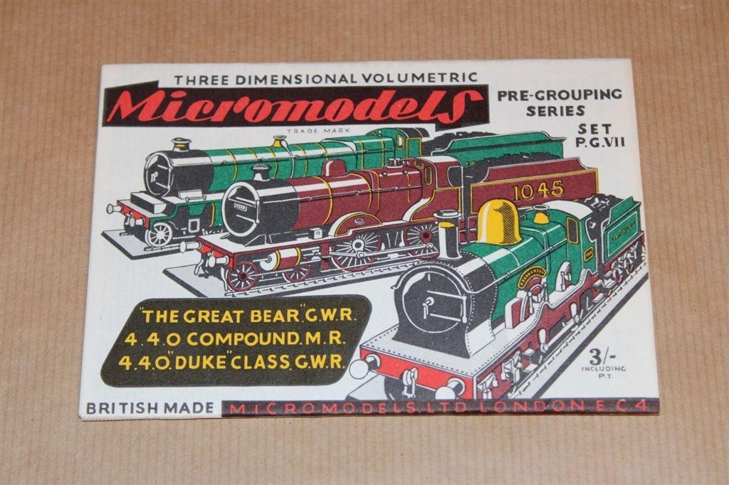 Micromodels - Bouwplaat stoomtrein - Nieuwstaat 1960 !!, Ophalen of Verzenden