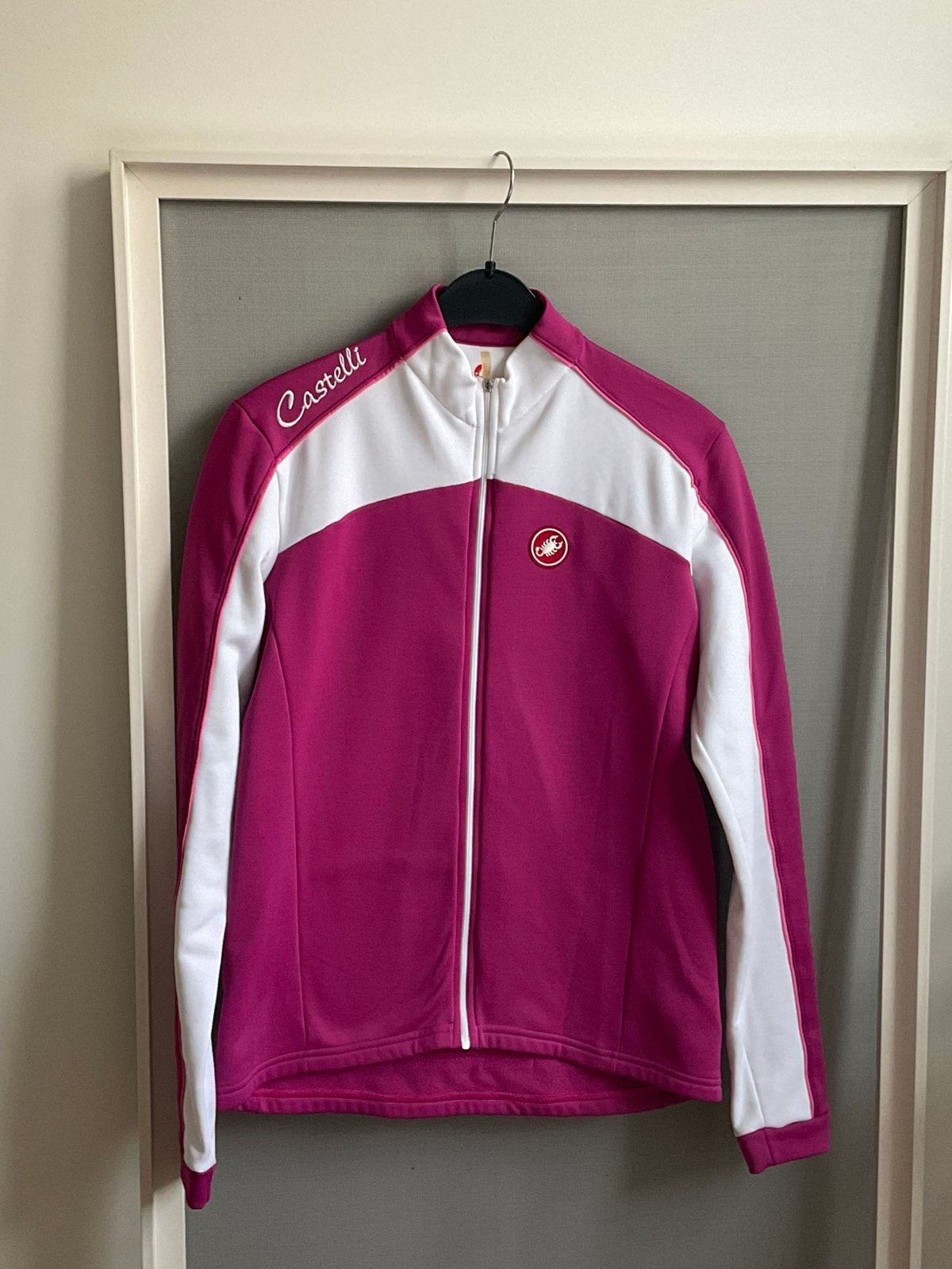 Castelli dames fiets fleece lange mouw roze wit maat L, Ophalen of Verzenden, Zo goed als nieuw, L, Dames