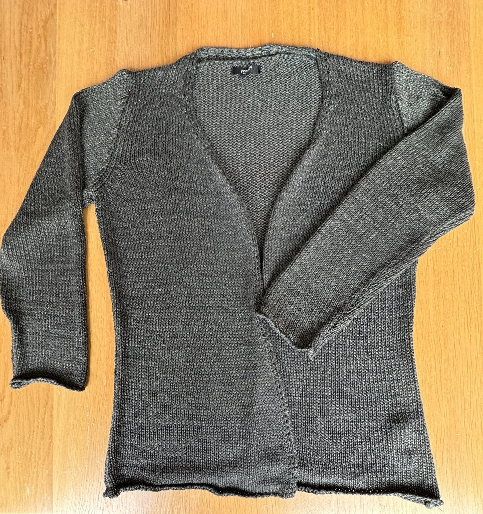 Vest, lange mouw, Promiss, groen met Lurex draadje, maat XL, Promiss, Maat 46/48 (XL) of groter, Ophalen of Verzenden, Zo goed als nieuw
