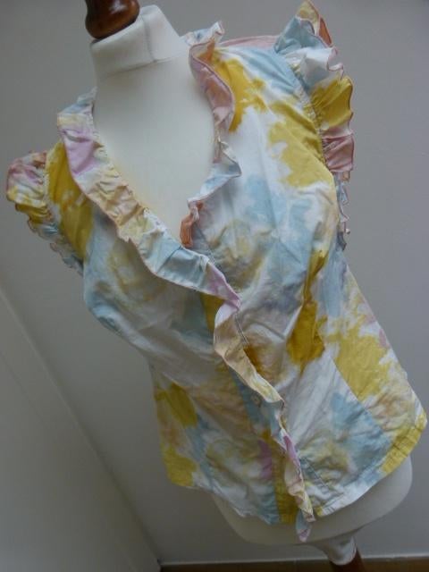BSB blouse top met roezels van katoen maat M 38 40, Maat 38/40 (M), Overige kleuren, BSB, Ophalen of Verzenden