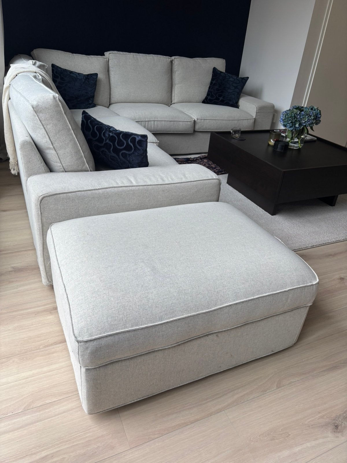 Poef Ikea Gunnared beige, Ophalen, Zo goed als nieuw