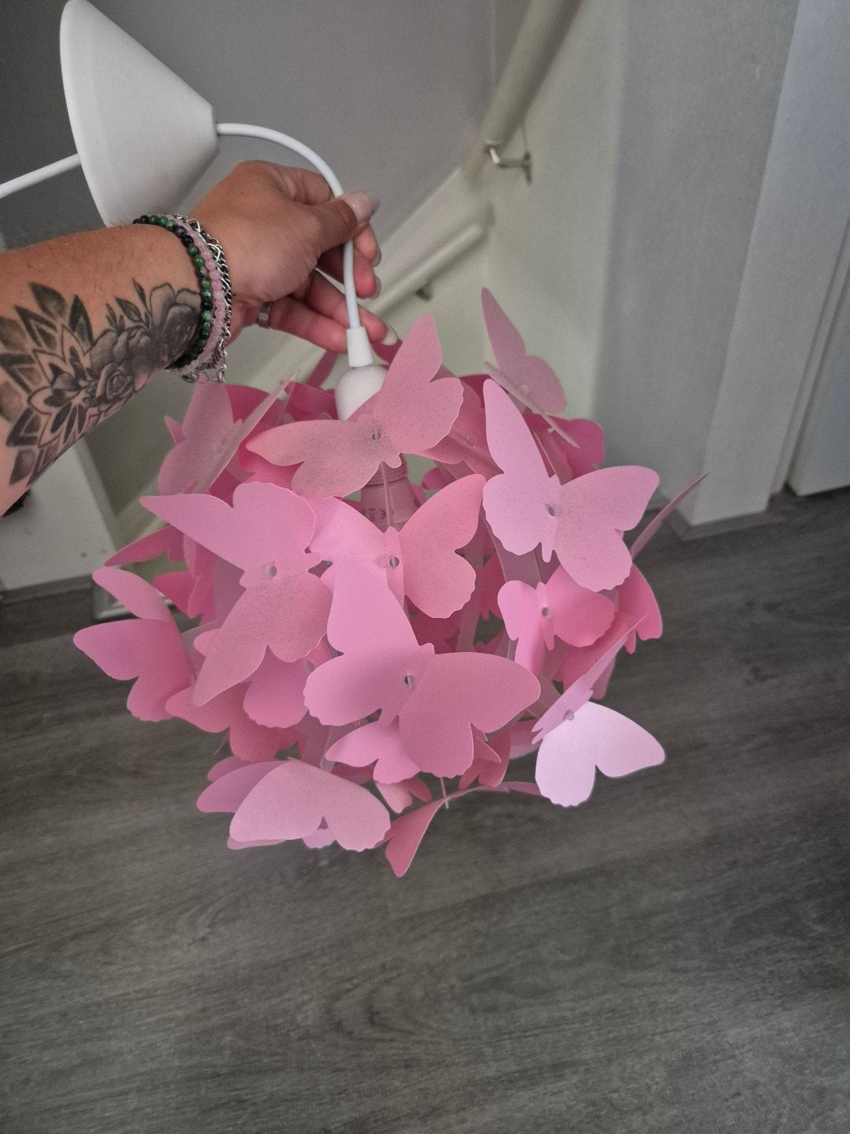 Vlinderlamp roze - Leuk voor meiden slaapkamer, Ophalen, Gebruikt, Kunststof, Roze