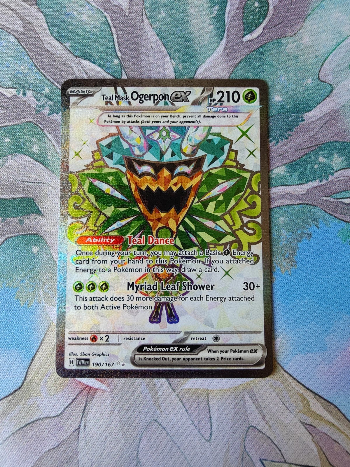 Pokemon twilight masquerade teal mask ogerpon ex 190/167, Ophalen of Verzenden, Nieuw, Losse kaart, Foil