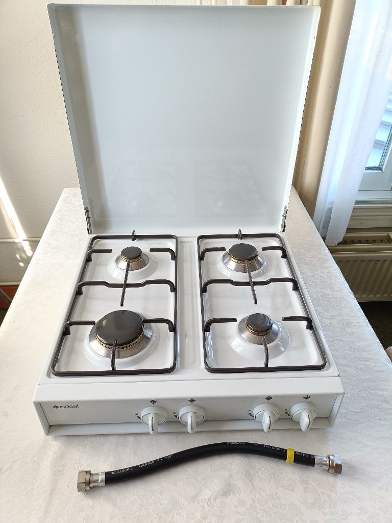 Indesit 4-pits gaskookplaat / tafelmodel gasfornuis, Ophalen, Gebruikt, 4 kookzones, Gas