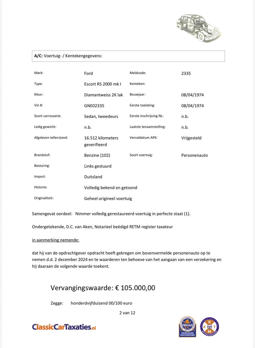 Ford Escort 2.0 RS 2000 Uniek! | 1e Eigenaar | Matching numb, foto 5