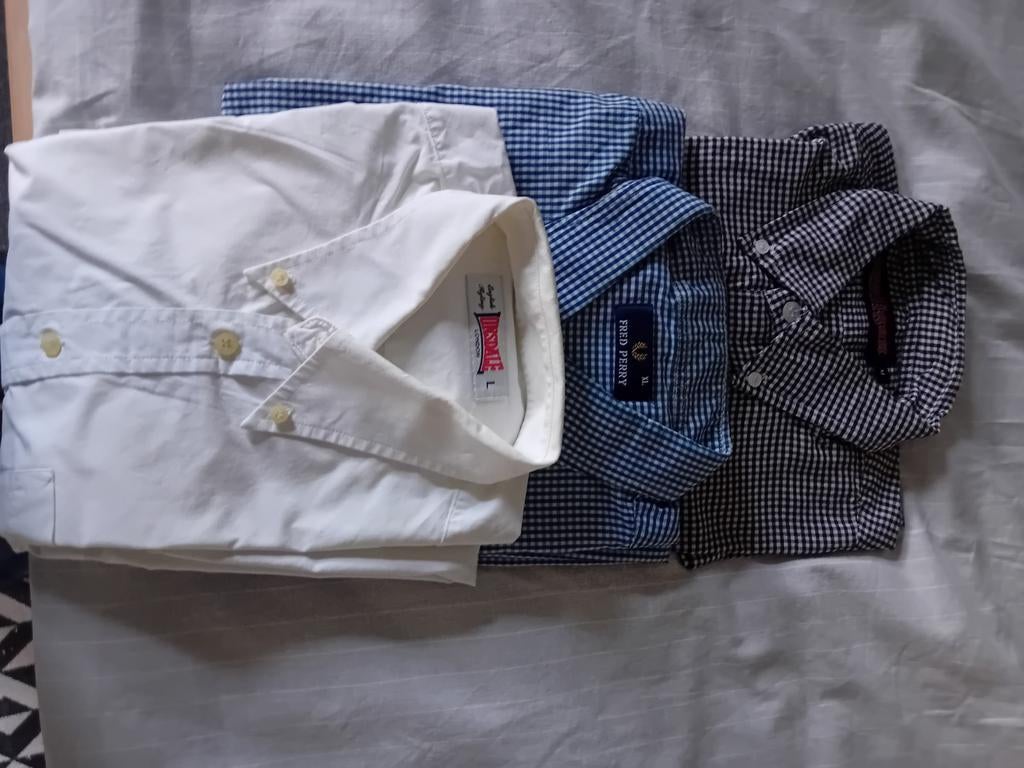 3 x hemden korte mouw Wit L ander is maat XL en m, Kleding | Heren, Ophalen of Verzenden, Zo goed als nieuw