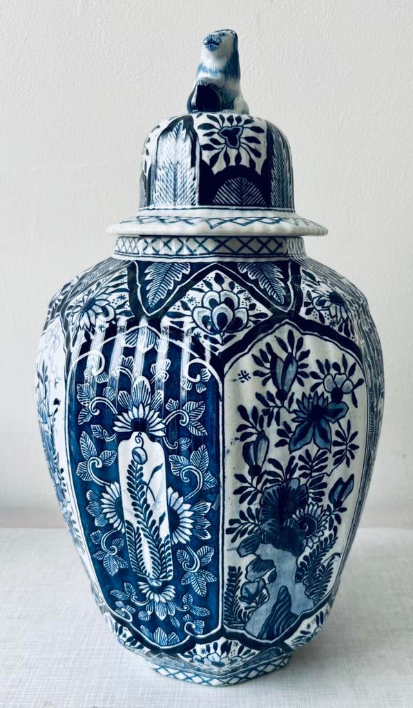 Pot met deksel Delfts blauw 40 cm hoog, Antiek en Kunst, Ophalen