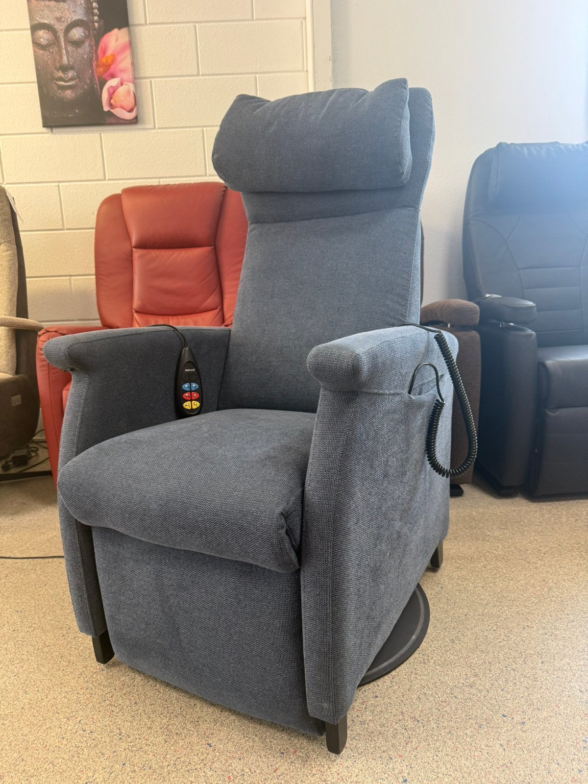 Fitform sta op relax stoel draaiplateau + verwarming, Ophalen of Verzenden, Zo goed als nieuw, Stof, Gratis bezorging regio Utrecht