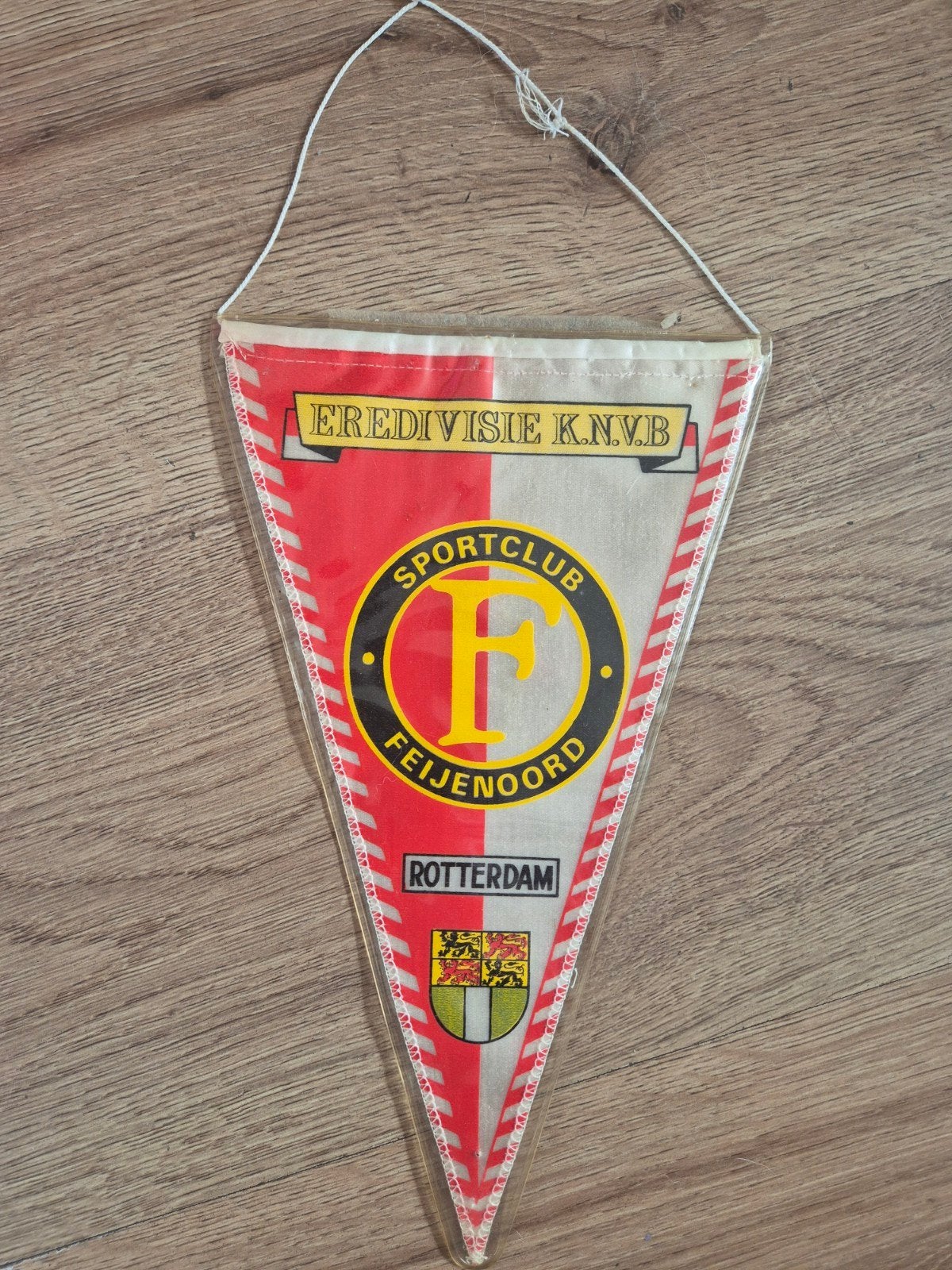 Vintage Feyenoord vaantje Eredivisie KNVB Rotterdam 28 cm, Verzamelen, Ophalen of Verzenden, Gebruikt, Feyenoord, Vaantje of Sjaal