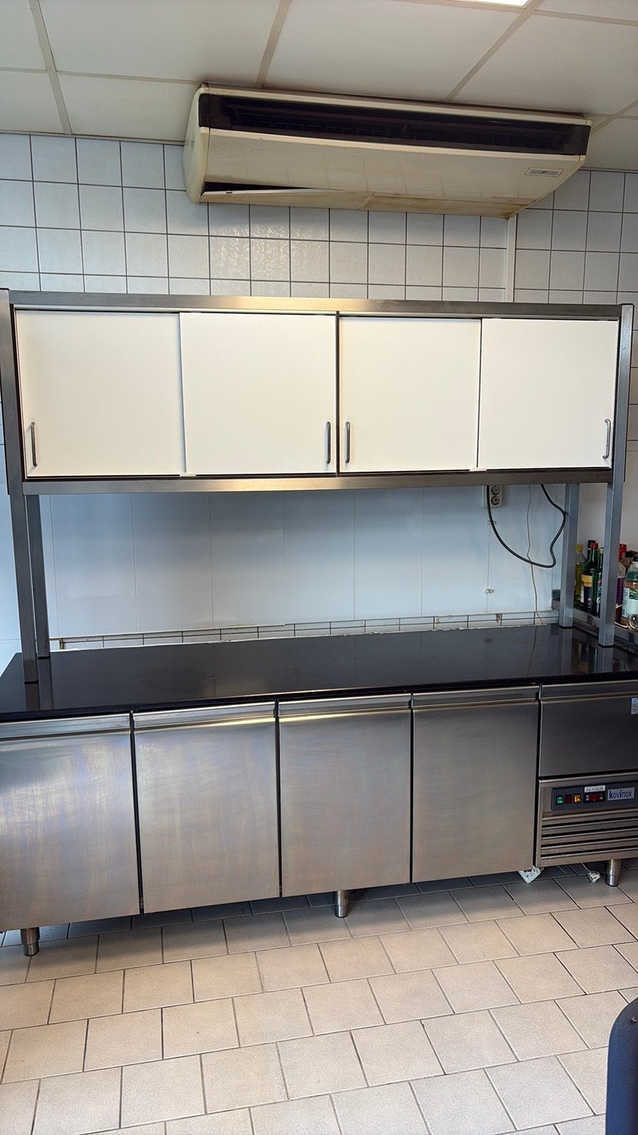 Professionele Koelwerkbank met Bovenkasten - RVS, Ophalen, Gebruikt, 200 liter of meer, 60 cm of meer
