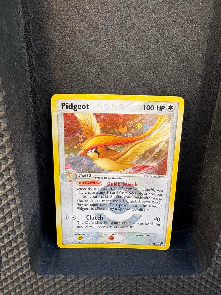 Pidgeot Exl Pokemon Kaart - Zeldzaam en in goede staat, Ophalen of Verzenden, Zo goed als nieuw, Losse kaart, Foil
