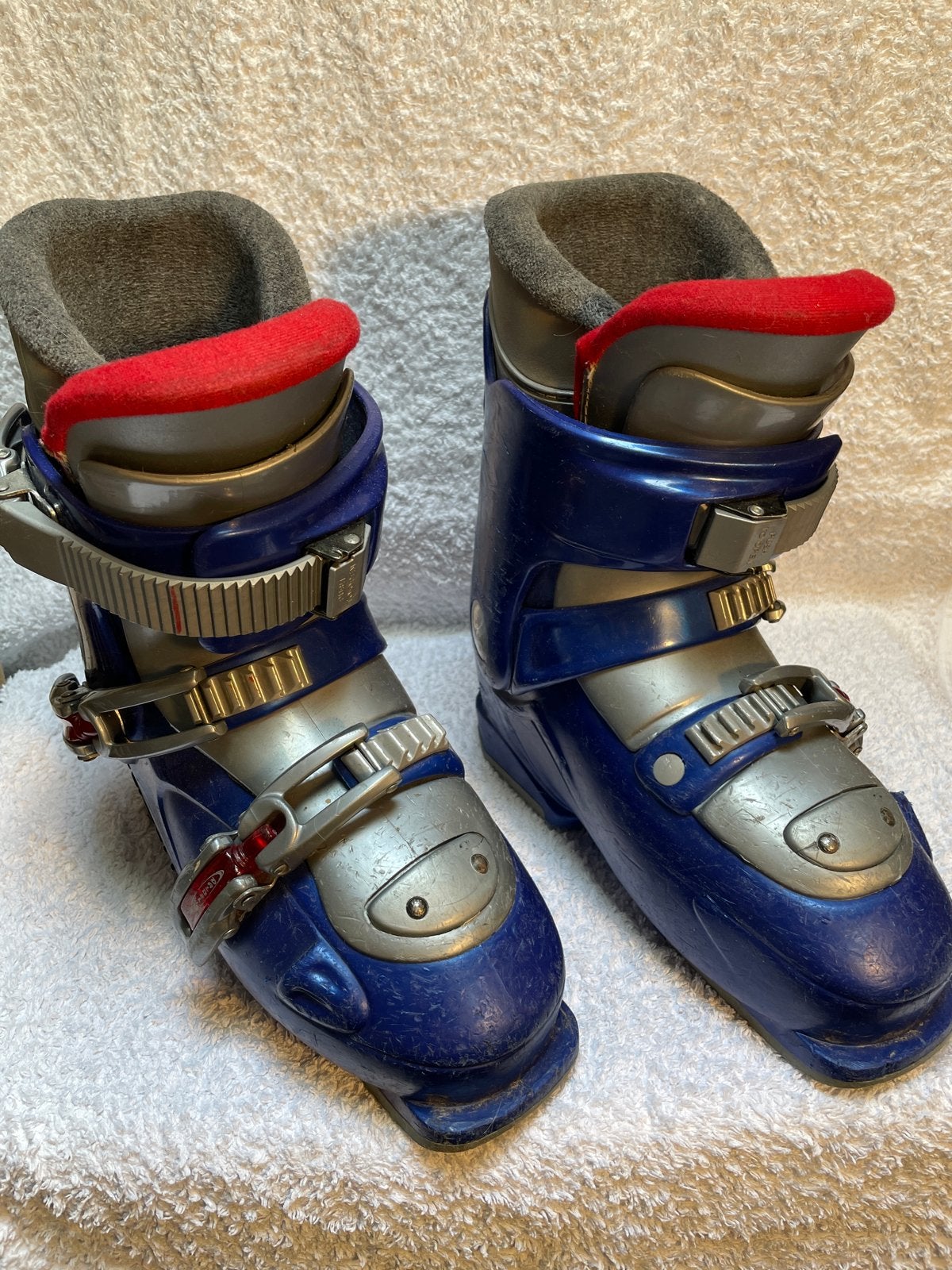 Skischoenen 267 mm - Blauw/Zilver, Sport en Fitness, Skiën en Langlaufen, Overige merken, Gebruikt, 100 tot 140 cm, Schoenen