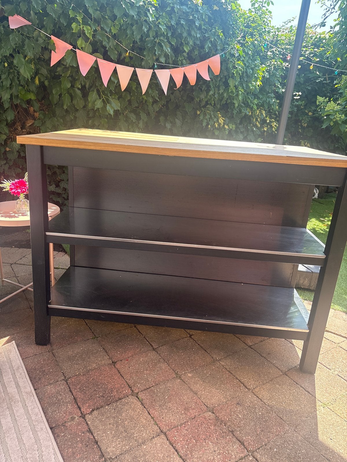 Stevig keuken eiland/werkbank met massief houten blad, Ophalen, Gebruikt, Overige houtsoorten