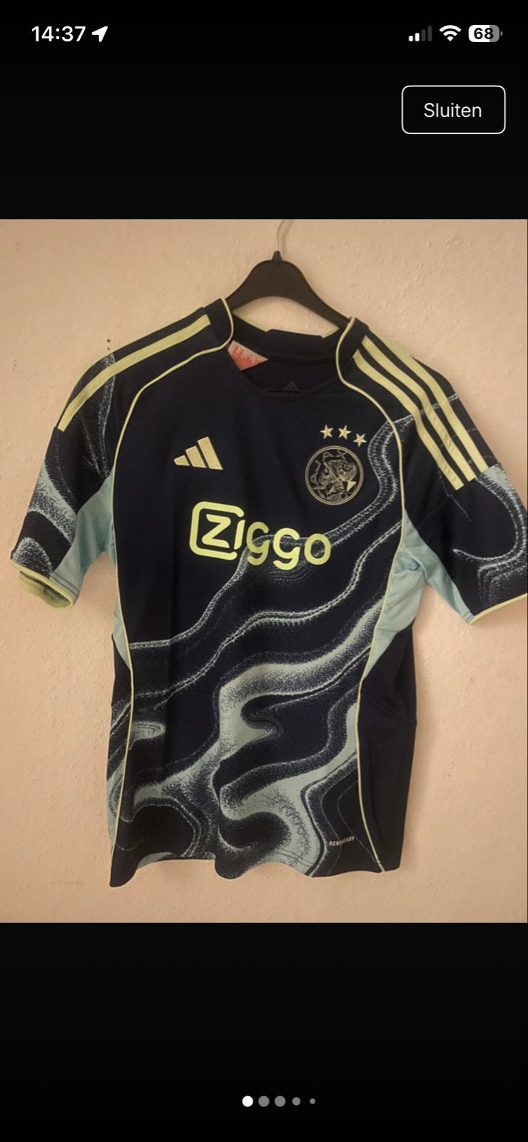 Ajax uitshirt Maat 164 (valt als vrouwen S), Overige maten, Zo goed als nieuw, Voetbal, Verzenden