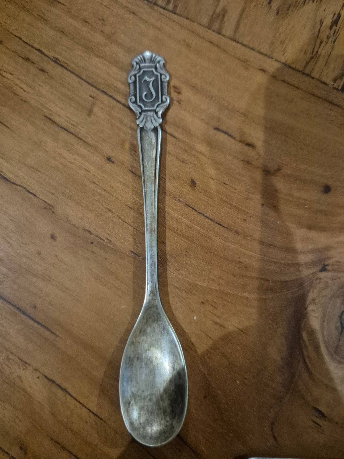 Vintage Gero 90 letterlepeltje J – verzilverd, Ophalen of Verzenden