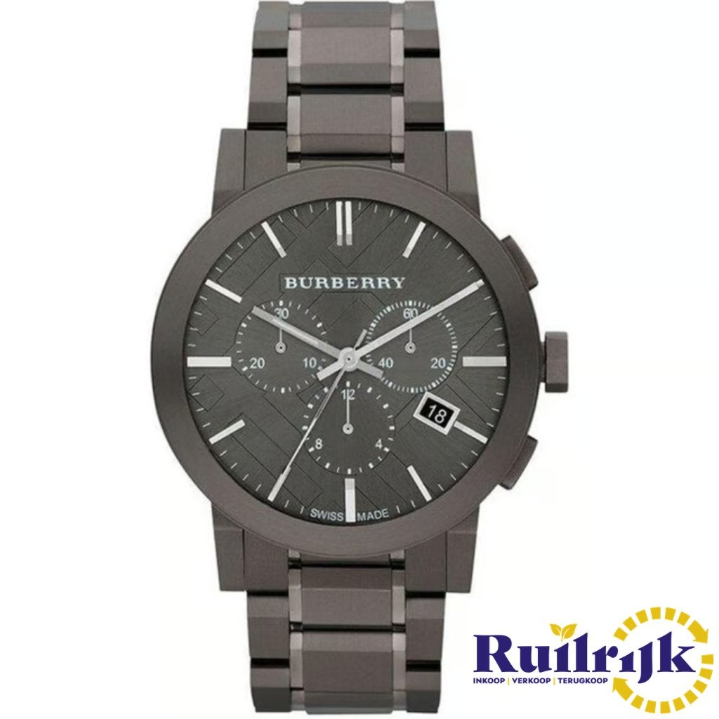 Burberry BU9354 Men's Grey The City Chrono horloge - Nieuw, Burberry, Nieuw, https://www.burberry.com/contact-us/, Horseferry House, Horseferry Road, London SW1P 2AW, Verenigd Koninkrijk