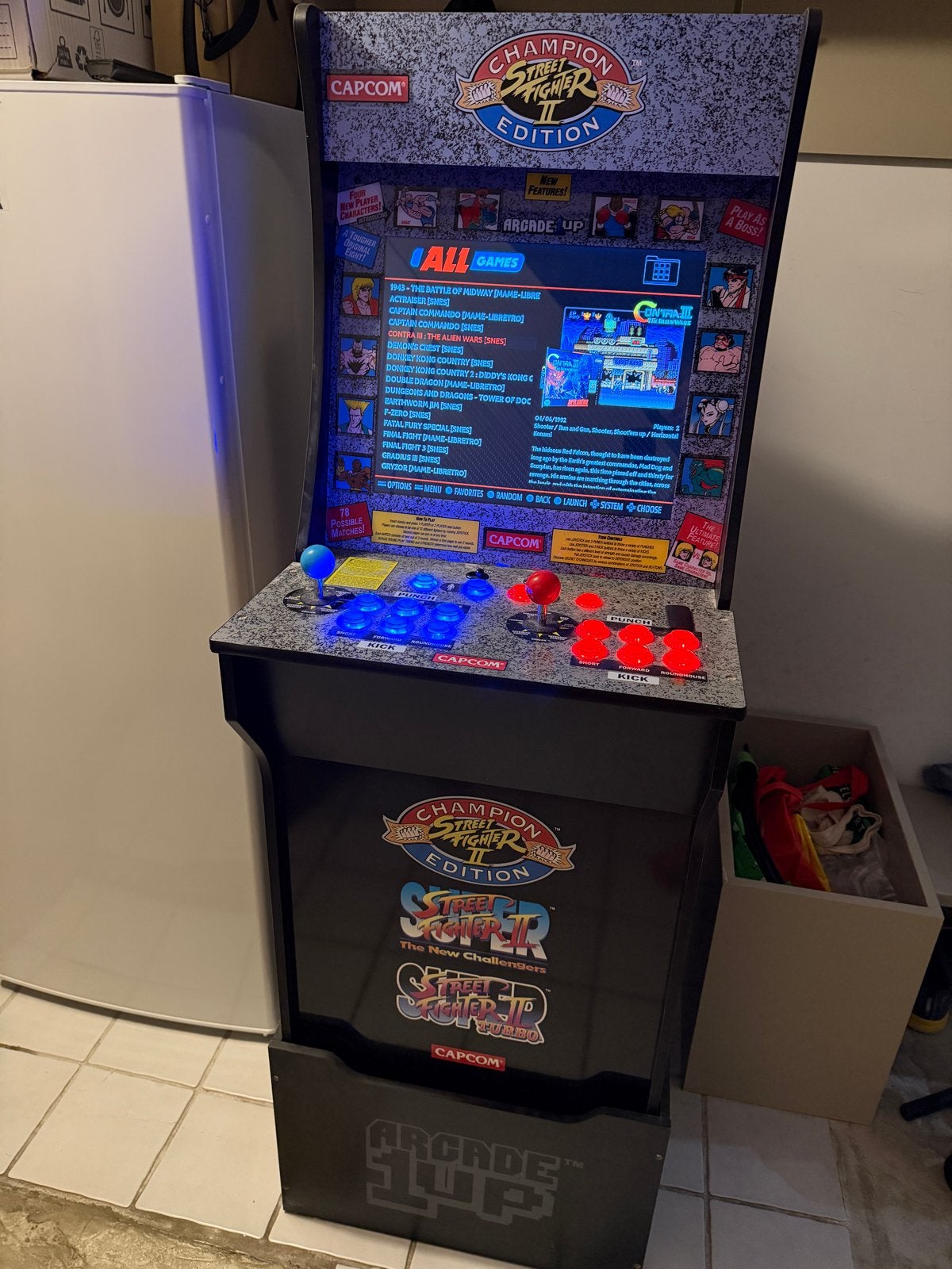 Arcade1Up SF II Arcade + riser + Raspberry Pi, Ophalen, Overige merken, Zo goed als nieuw