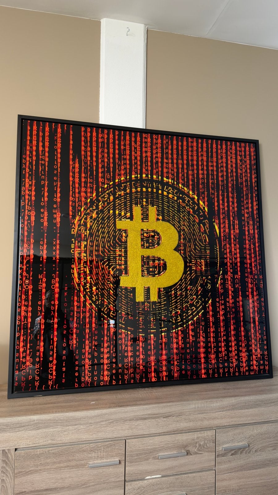 BY COLLECTIVE 27 - Alex & Lily - Bitcoin Matrix - 150x150cm, Overig onderwerp, Ophalen of Verzenden, Gemengde techniek, Overige materialen