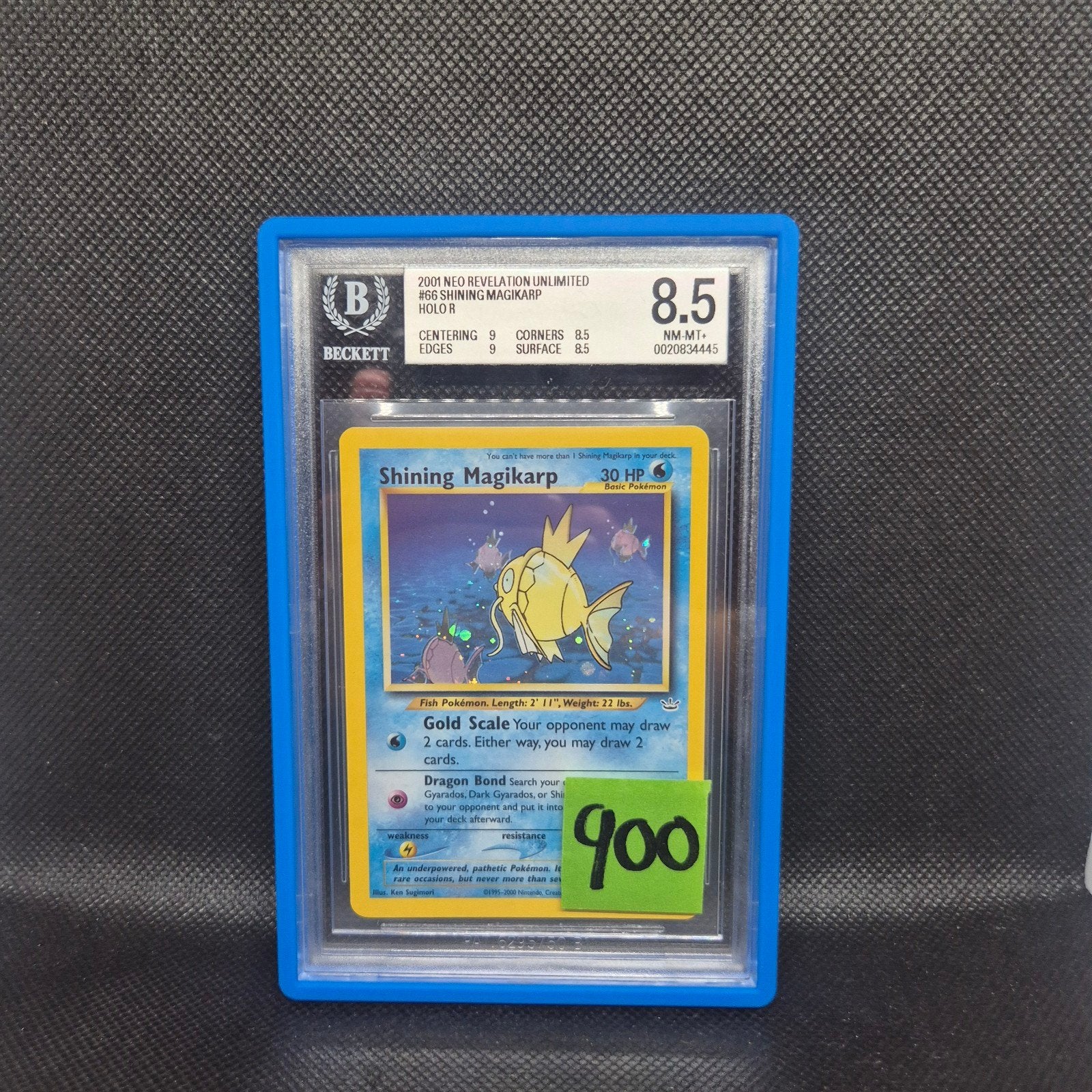 Shining Magikarp Holo Neo Rev Unlimited BGS 8.5, Ophalen of Verzenden