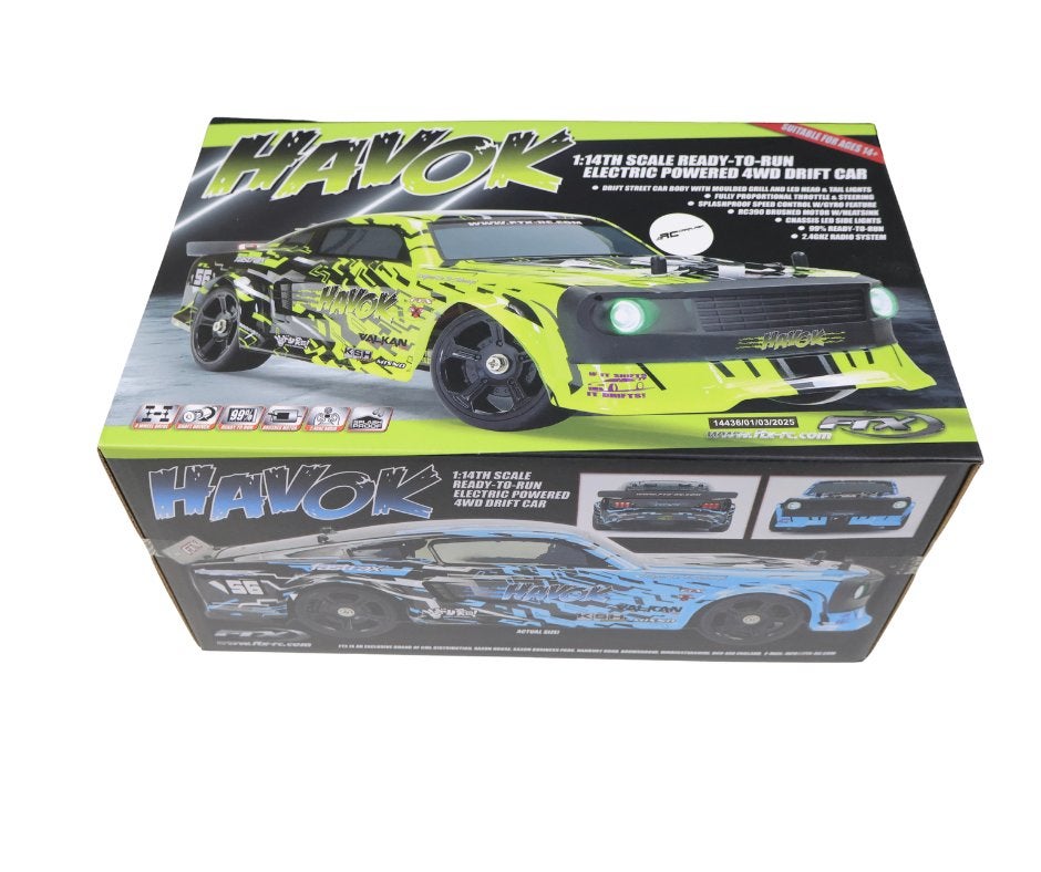 FTX HAVOK 1/14 4WD DRIFT ROADSTER CAR - BLUE FTX5598BL, Hobby en Vrije tijd, Modelbouw | Radiografisch | Auto's, Ophalen of Verzenden