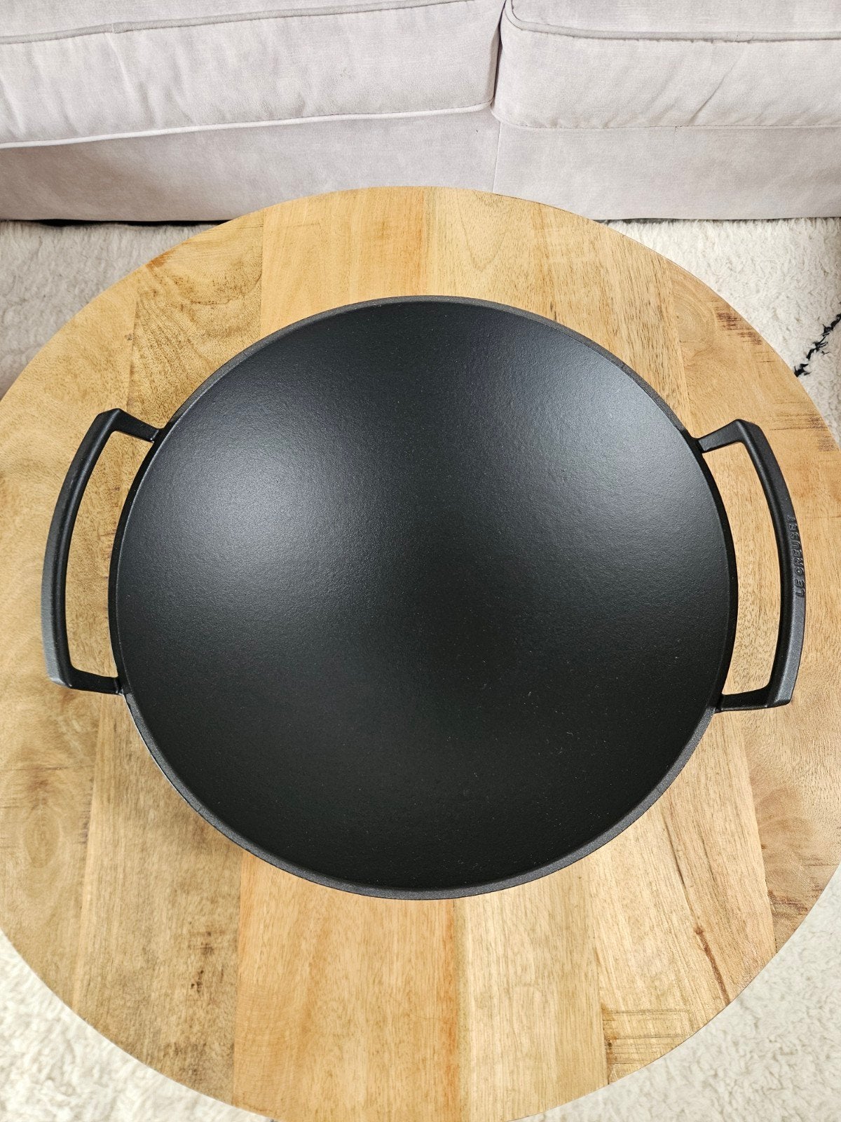 Le Creuset Gietijzeren Wokpan Zwart 36cm - 4,5L, Gietijzer, Met handvatten, Le Creuset, Ophalen of Verzenden