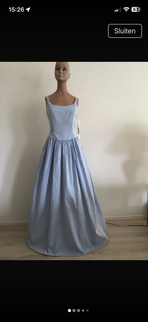 Prachtige ijsblauwe bruids/ feestjurk, Maat 38/40 (M), Galajurk, Blauw, Nieuw
