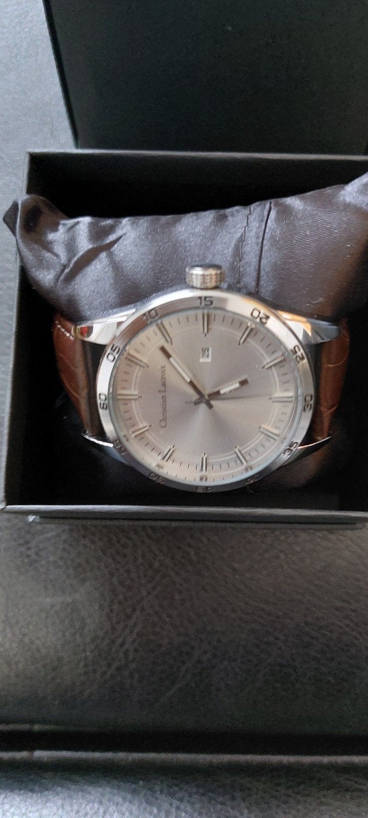 cristian lacroix heren horloge,nieuw,met leder band., Sieraden, Tassen en Uiterlijk, Horloges | Heren, Ophalen of Verzenden, Nieuw