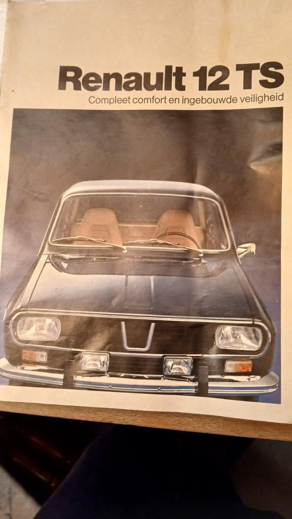 Grote Renault 12 TS Poster - Origineel Promotiemateriaal, Ophalen of Verzenden, Zo goed als nieuw, Renault