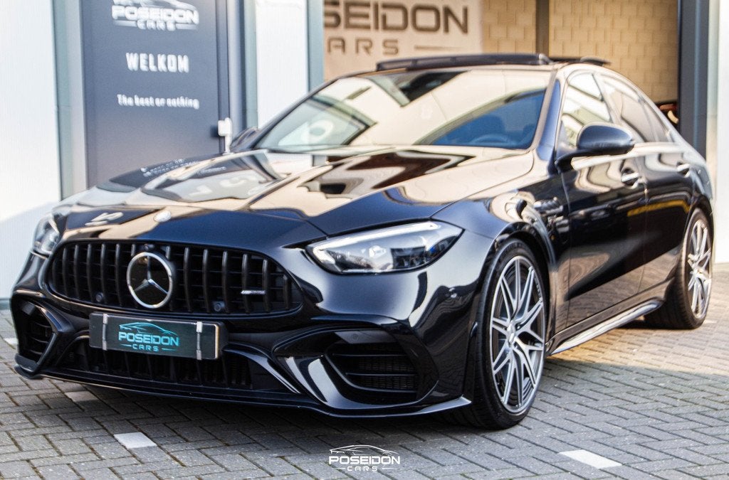 Mercedes-Benz C-klasse AMG 63 S E Performance PANO | HEAD-UP, Auto's, Automaat, Zwart, 4 cilinders, Zwart
