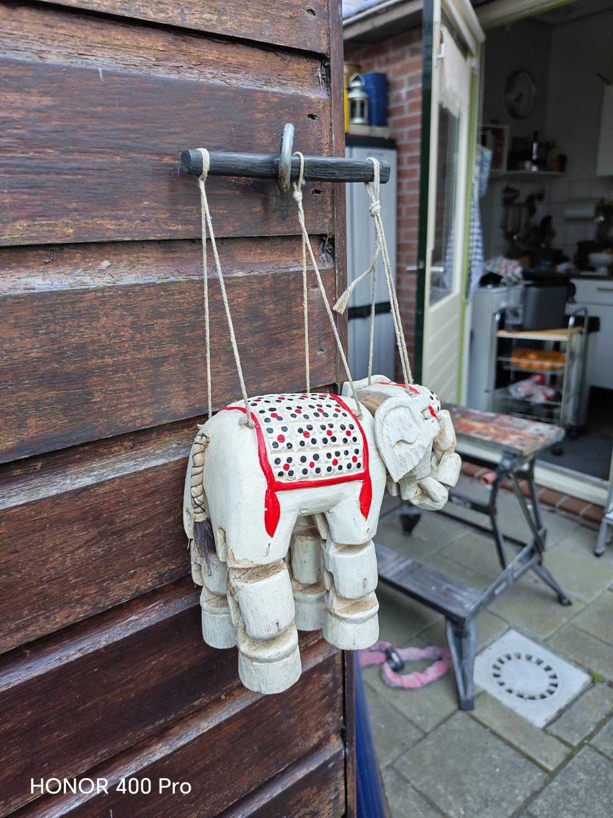 Houten Olifant Marionet - Handgesneden Decoratie, Ophalen of Verzenden