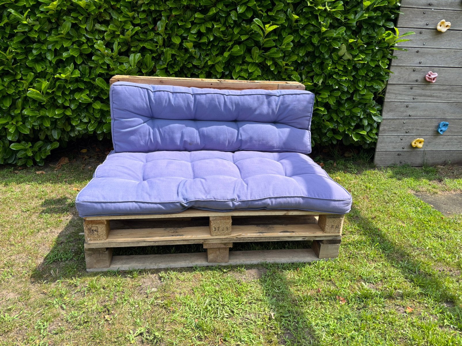Hartman palletkussens blauw/lila, Tuin en Terras, Tuinbanken, Ophalen, Gebruikt, Overige materialen