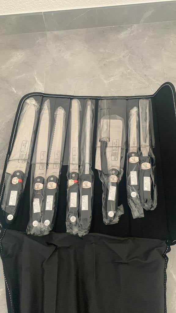 Messen set diverse mes nieuwe opberg tasje, Ophalen of Verzenden, Zo goed als nieuw, Rvs of Chroom