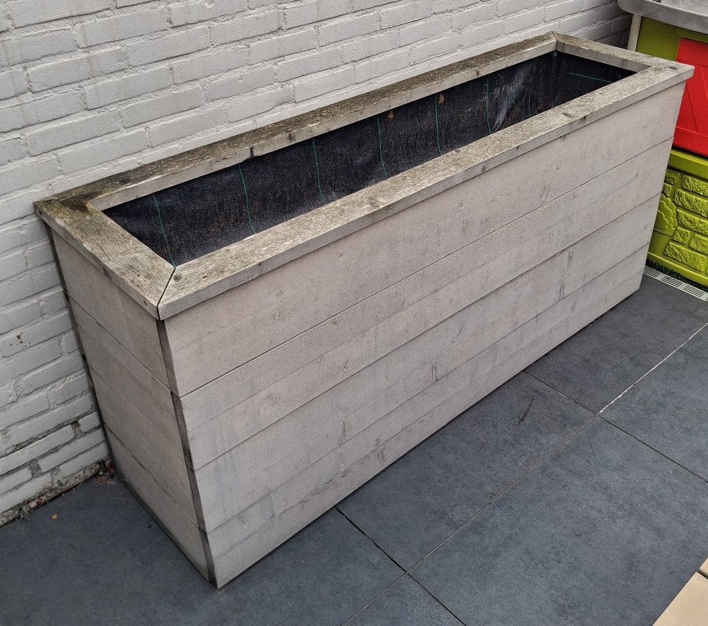Verrijdbare plantenbak steigerhout, Ophalen, Gebruikt, 100 cm of meer, 60 cm of meer
