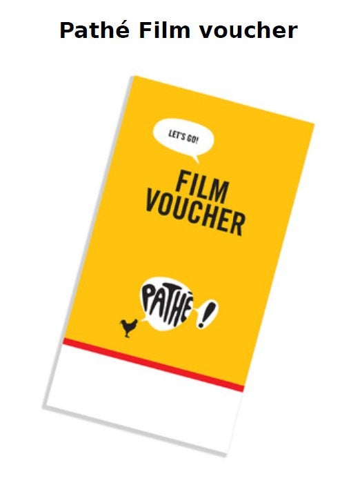 Pathe voucher - alle dagen geldig, Eén persoon, Vrijkaartje alle films