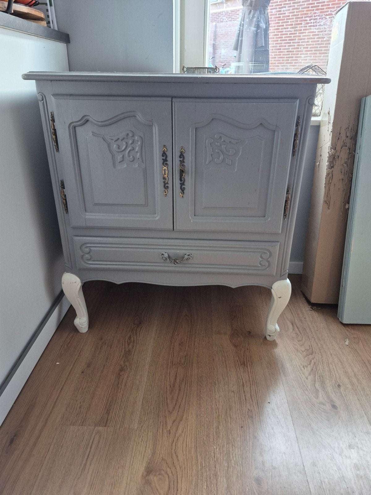 Geschilderd vitage kastje, Huis en Inrichting, Ophalen, Gebruikt, 50 tot 100 cm, 50 tot 75 cm