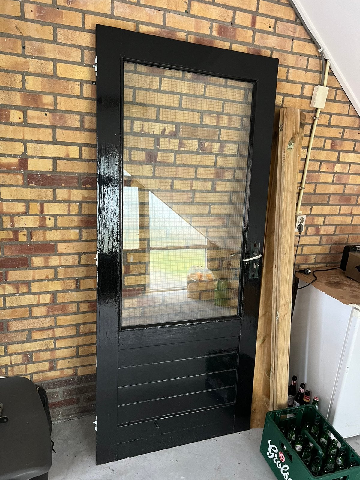 Houten buitendeur, Ophalen, Zo goed als nieuw, Binnendeur, 200 tot 215 cm