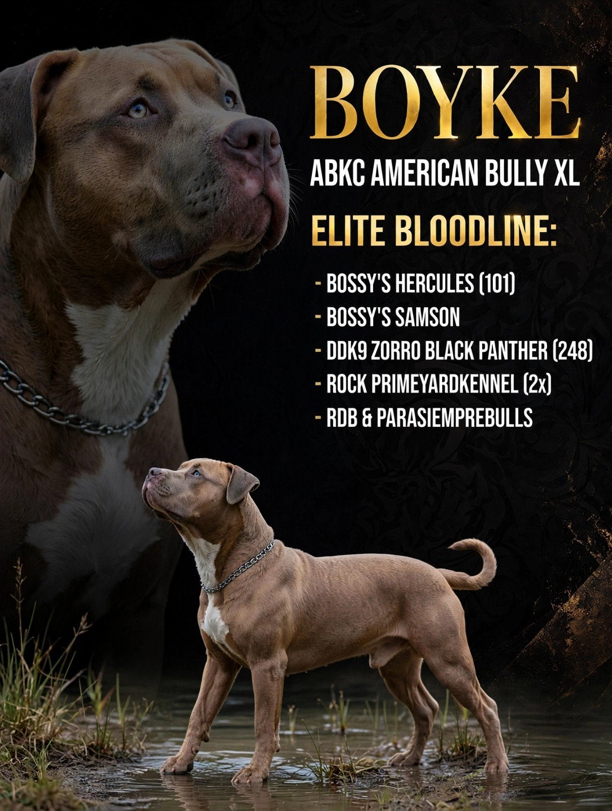 ABKC AMERICAN BULLY XL (DEKREU), Dieren en Toebehoren, Honden | Bulldogs, Pinschers en Molossers, Parvo, 1 tot 2 jaar, Eén hond