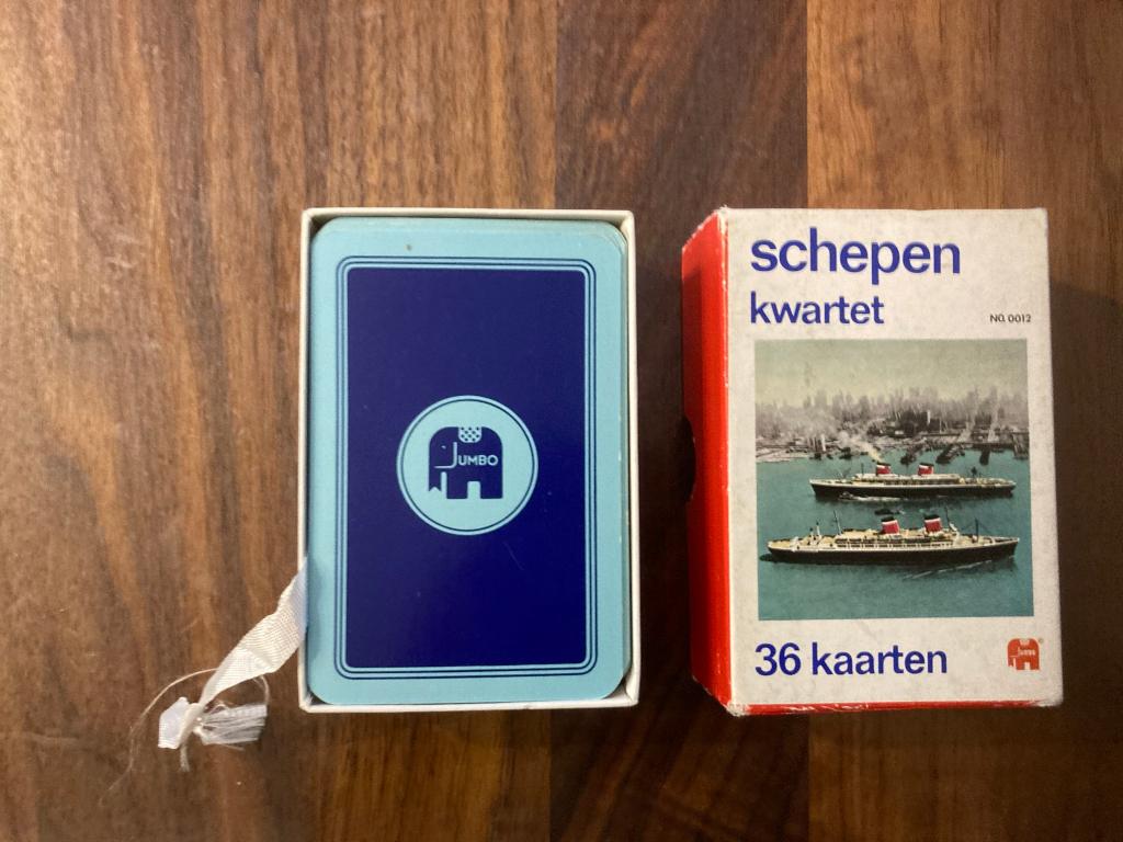 Jumbo schepen kwartet spel 36 kaarten vintage compleet!, Ophalen of Verzenden, Zo goed als nieuw, Kwartet(ten)