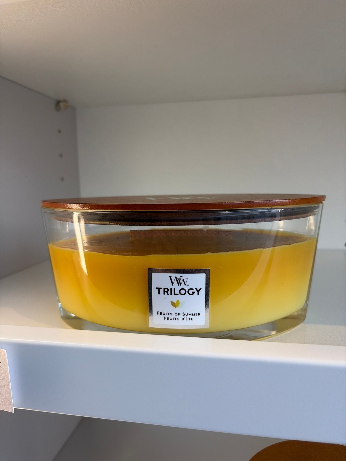 Woodwick Ellipse Trilogy Fruits of Summer Kaars, Woodwick, Geel, Ophalen of Verzenden, Kaars