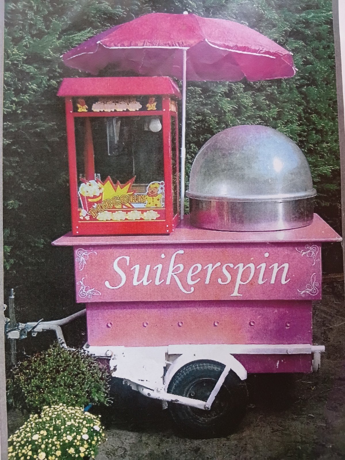 Suikerspin verkoopkraam compleet met machines, Ophalen, Gebruikt, Oranje of Koningsdag