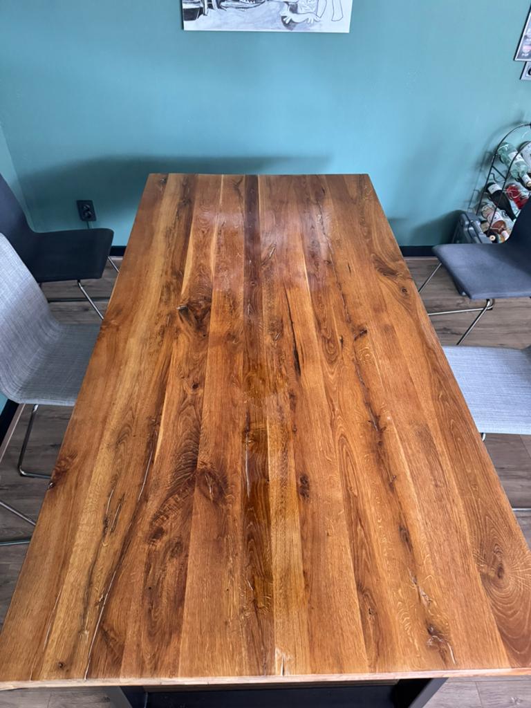 Massief houten eettafel 200x100cm - Walnoot olie onderhouden, Huis en Inrichting, Tafels | Eettafels, Ophalen, Gebruikt, 200 cm of meer