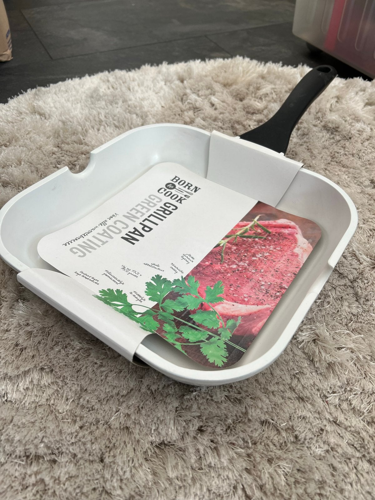 Born to Cook Grillpan - Nieuw met Green Coating, Antiaanbaklaag, Braadpan, Verzenden, Overige merken