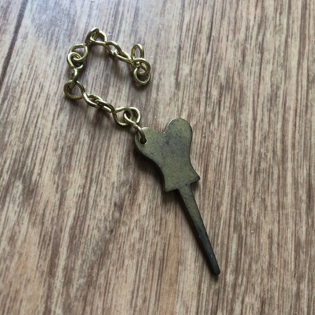 Friese staartklok insteekpen/slot- of kastpen met ketting, Antiek en Kunst, Ophalen of Verzenden