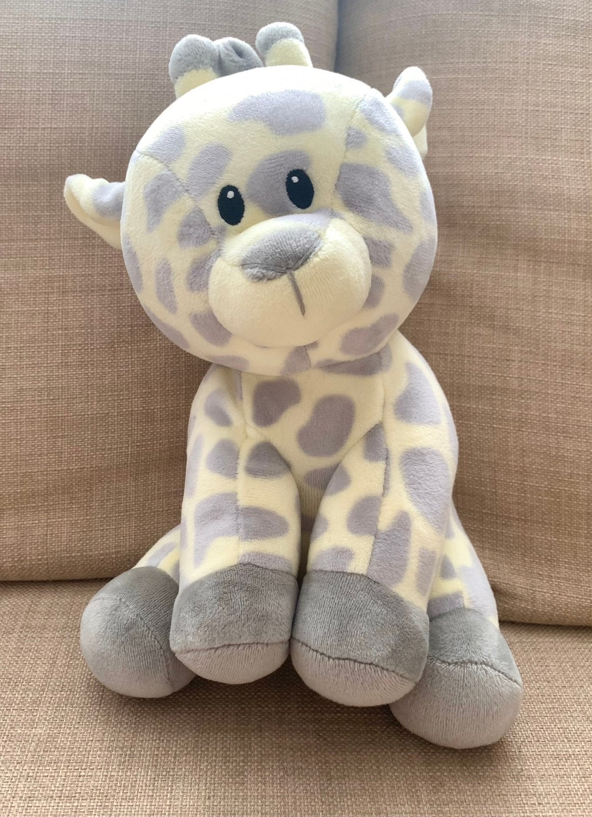 Knuffel dier, licht geel met licht grijze giraf, Overige merken, Giraf, Ophalen of Verzenden, Zo goed als nieuw
